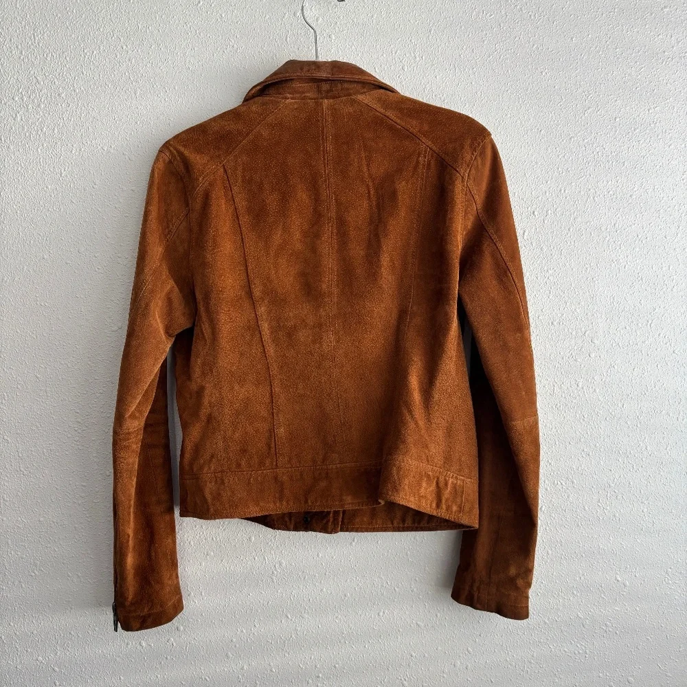 BlankNYC Brown 100% Genuine Suede Moto Jacket - Picture 8 of 8